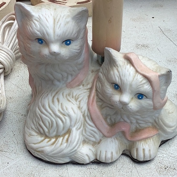 Vintage Other - 🐱 Vintage Ceramic Cat Lamp Light Porcelain Kitten Cute 🐈  EPLVC